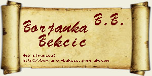 Borjanka Bekčić vizit kartica